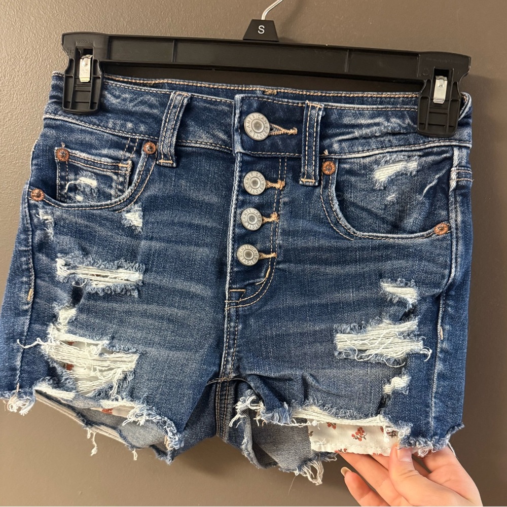 American Eagle Outfitters Ripped Blue Jean Shorts